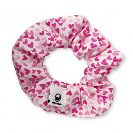 Pink hearts scrunchie