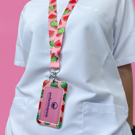 Lanyard with ID holder - Watermelon