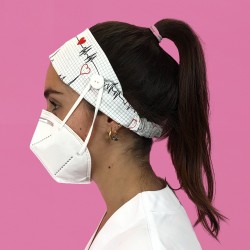 Diadema con botón estampado...