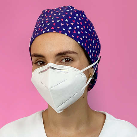 Long Hair Surgical Cap with buttons -...