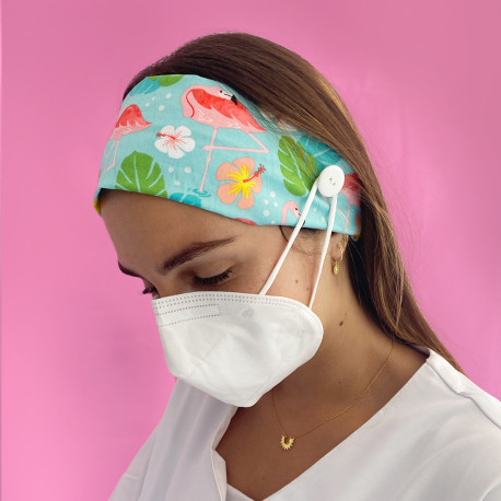 Flamingo Hairband with buttons
