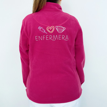 Chaqueta polar blanca de enfermero personalizada con tu profesión y nombre  bordados