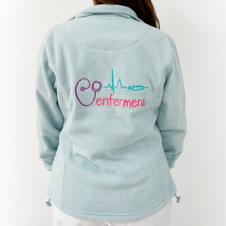 Light blue fleece jacket customized...