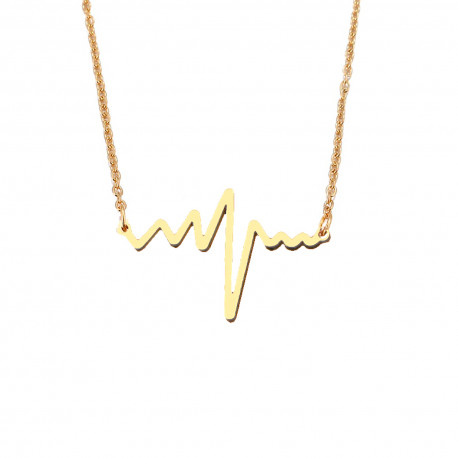 Gold-plated heartbeat necklace