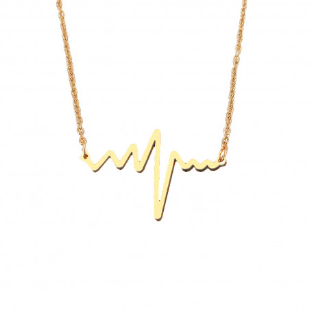 Stainless Steel Heartbeat Necklace -...