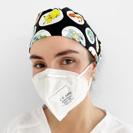 Long Hair printed Surgical Cap -...