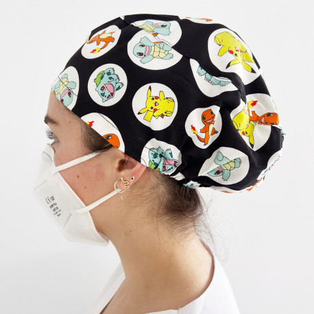 Long Hair printed Surgical Cap -...