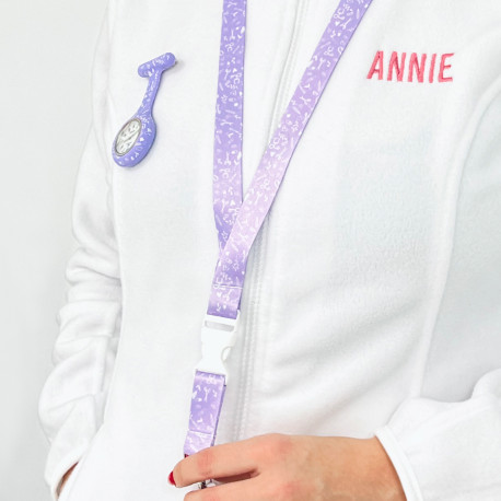 lanyard enfermería porta todo lavanda