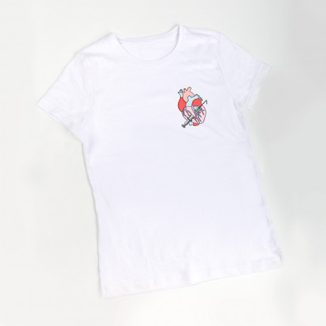 Woman's White T-shirt - Rebelheart