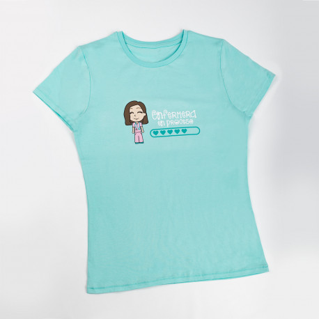 Woman's Eco Aqua T-shirt - printed