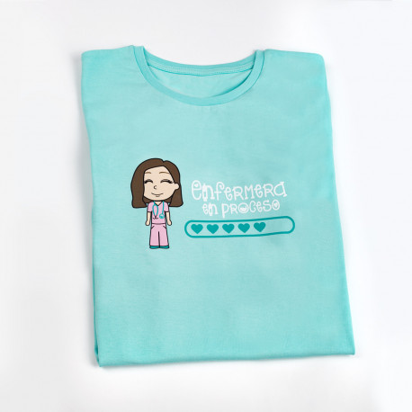 Woman's Eco Aqua T-shirt - printed