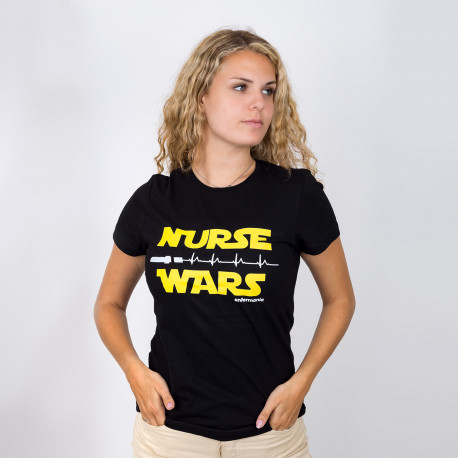 Woman's T-shirt NURSE WARS - black