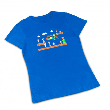 Camiseta azul royal mujer - estampada