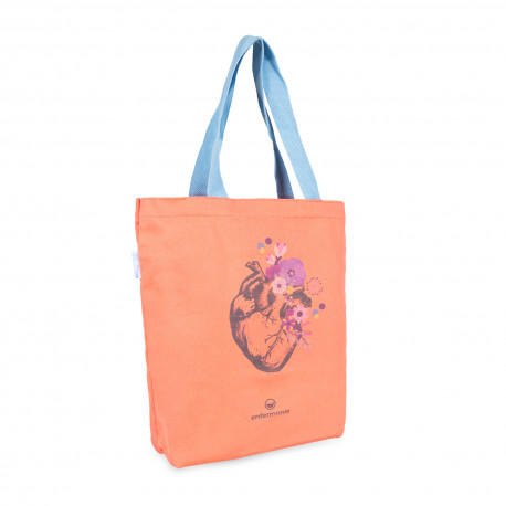 bolsa tote corazón algodón