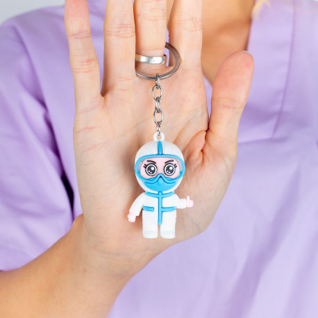 keychain of a nurse with PPE