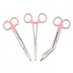 trío de tijeras y pinza enfermera