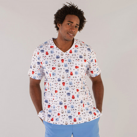 Microfiber printed top - dogs