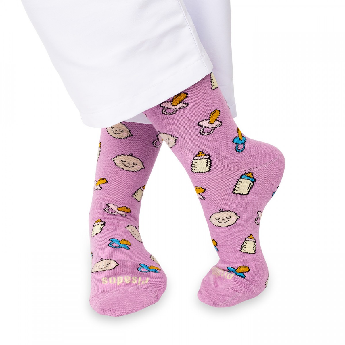 Calcetines para enfermeras y sanitarios. Calcetines con dibujo de bebés.