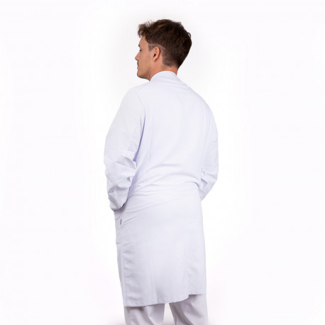 Men White microfiber coat