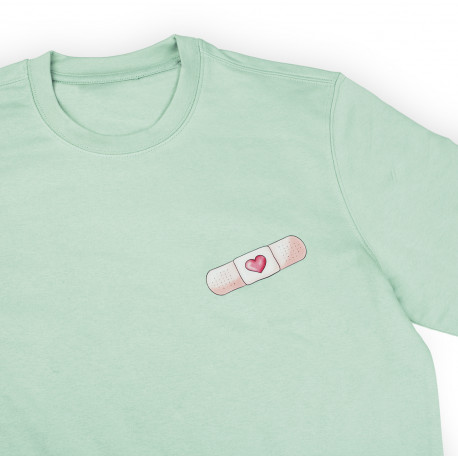 Printed Sweatshirt - Light Green -...