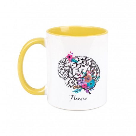 Yellow Ceramic Mug - Brain...