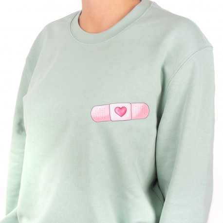 Printed Sweatshirt - Light Green -...