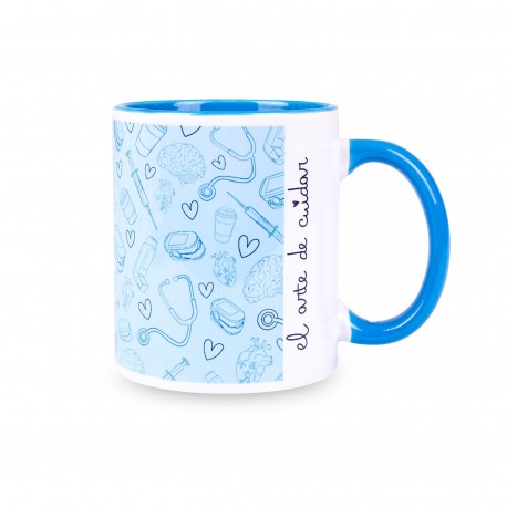 Blue Ceramic Mug - Nursing Print...