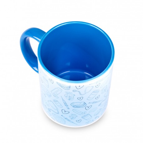 Blue Ceramic Mug - Nursing Print...