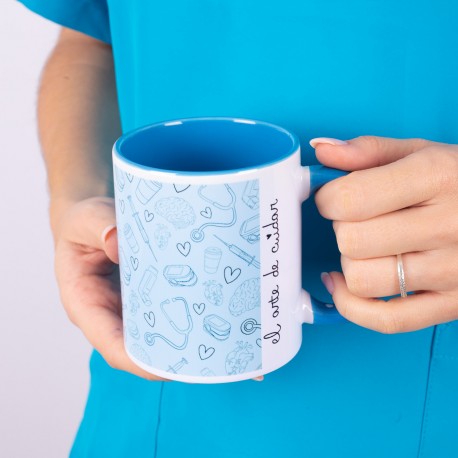Blue Ceramic Mug - Nursing Print...