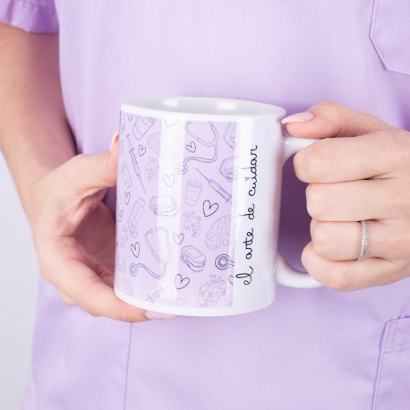 Taza lila estampada @elartedecuidar_