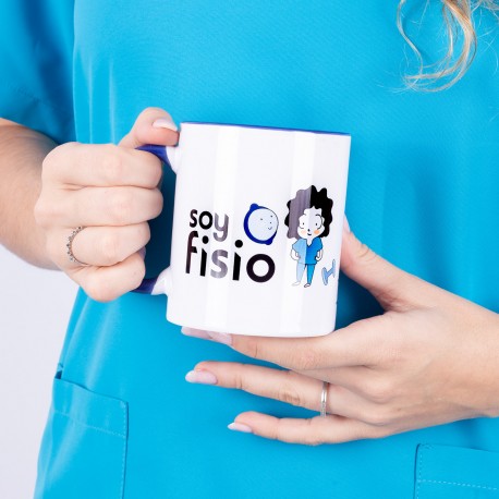 Taza cerámica azul Soy fisio