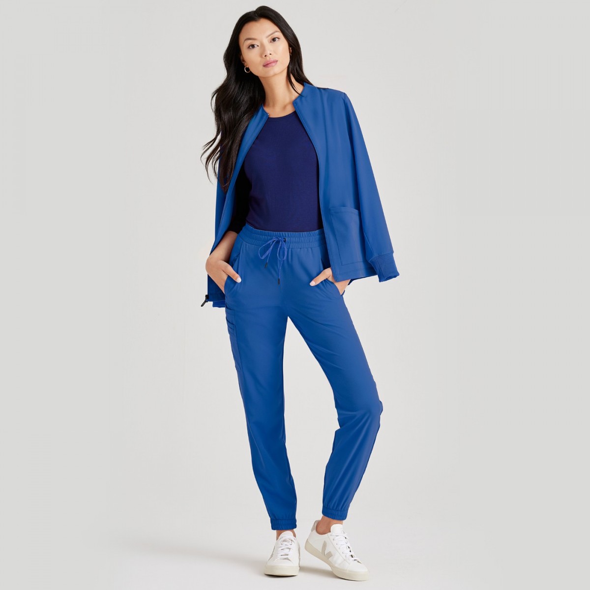 Women s plain pants 6 pockets royal blue color