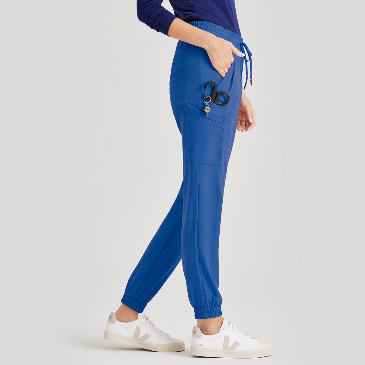 Women's plain pants 6 pockets royal blue color