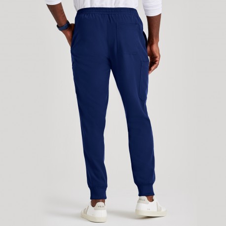 Men's plain pants 6 pockets - indigo...