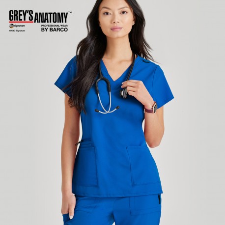 Blusón cuello de pico color azul royal Grey's Anatomy