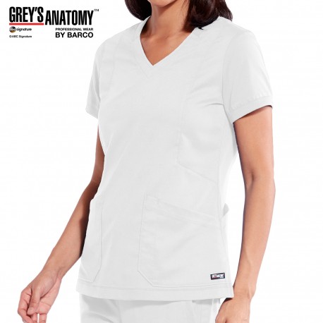 Women's V-Neck Zippered Scrub Top -...