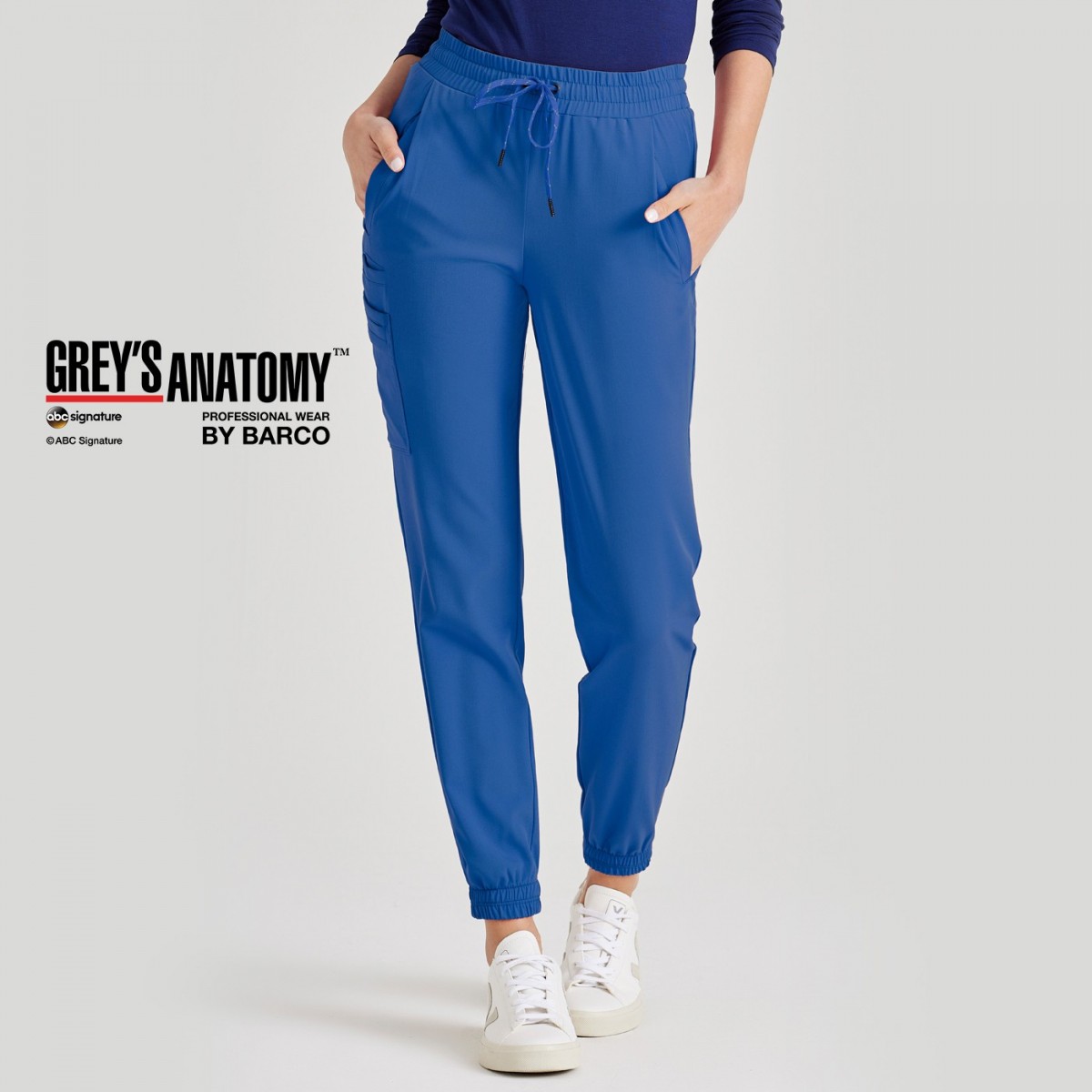 Pantalón liso mujer 6 bolsillos color azul royal Grey's Anatomy