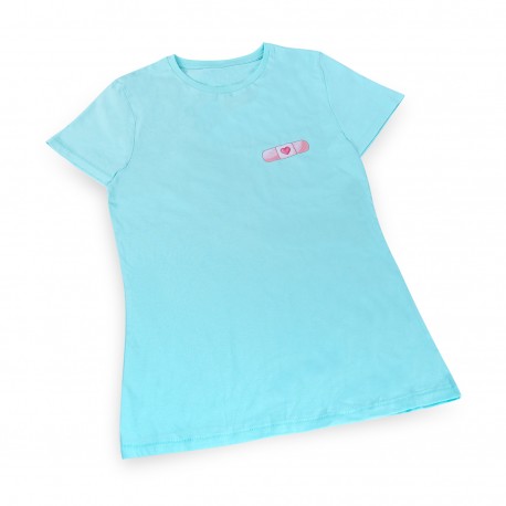 Camiseta color aqua tirita