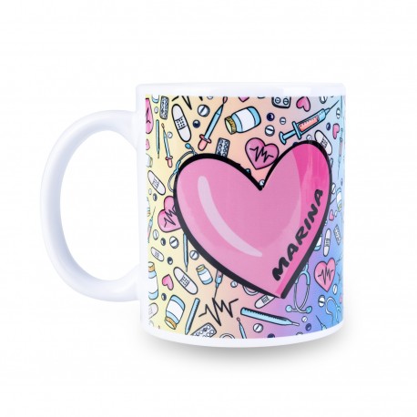 taza personalizada corazón