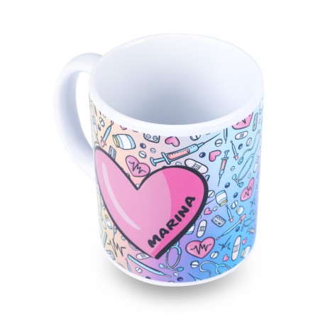 taza enfermera con nombre