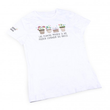 camiseta blanca estampado plantas