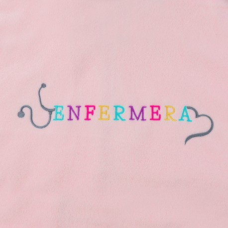 Chaqueta polar de enfermera personalizada color rosa