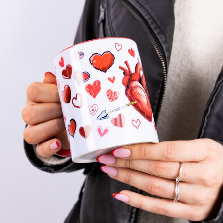 taza roja San Valentín