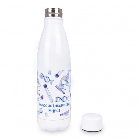 botella térmica estampada técnico de laboratorio