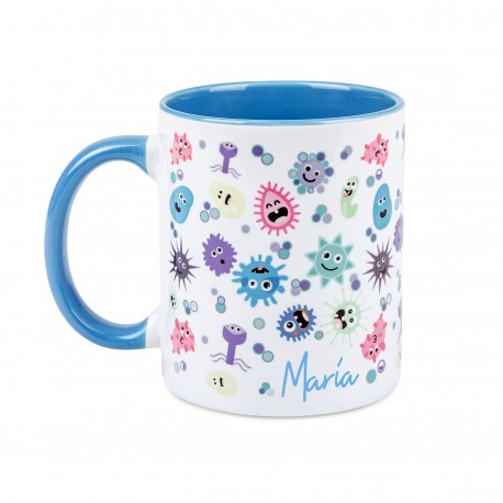 taza virus estampado nombre