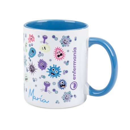 taza azul personalizada