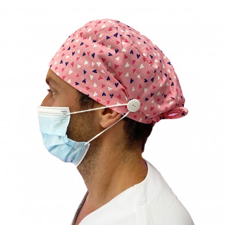 gorro pelo corto corazones