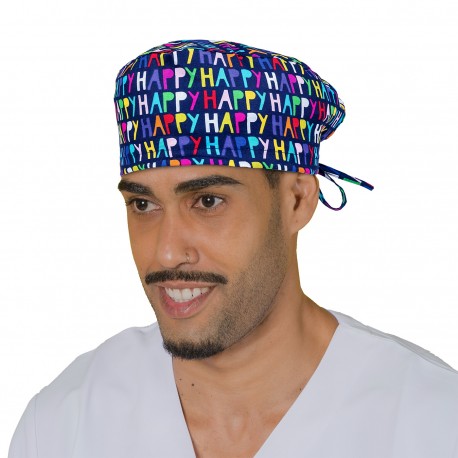 gorro quirófano pelo corto estampado