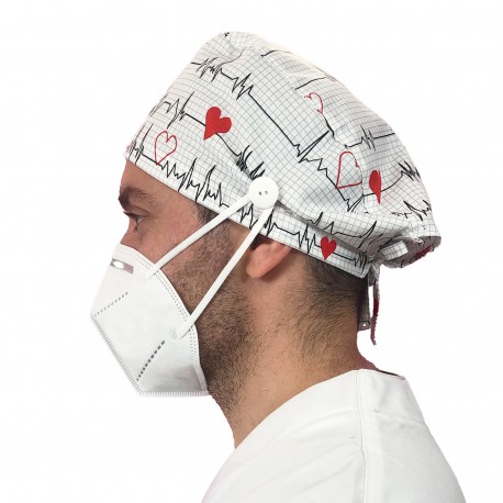 gorro pelo corto enfermero