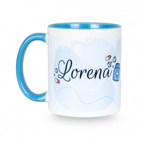 taza azul personalizada